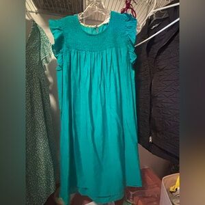 Umgee Blue Mini Sundress with Flutter Cap Sleeves